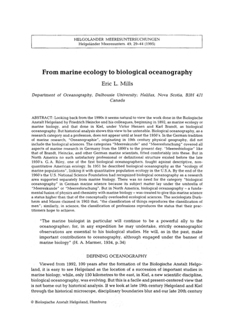 From marine ecology to biological oceanography (dragged)