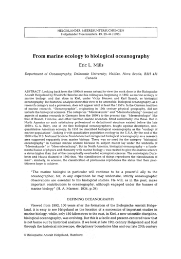 From marine ecology to biological oceanography (dragged)